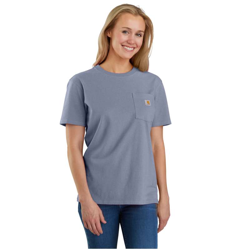 Carhartt  Wisteria Heather Women's Loose Fit Heavyweight Short-Sleeve Pocket T-Shirt