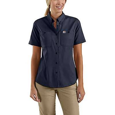 Carhartt Women's Navy Women's Rugged Professional™ Series Relaxed Fit Canvas Short Sleeve Work Shirt