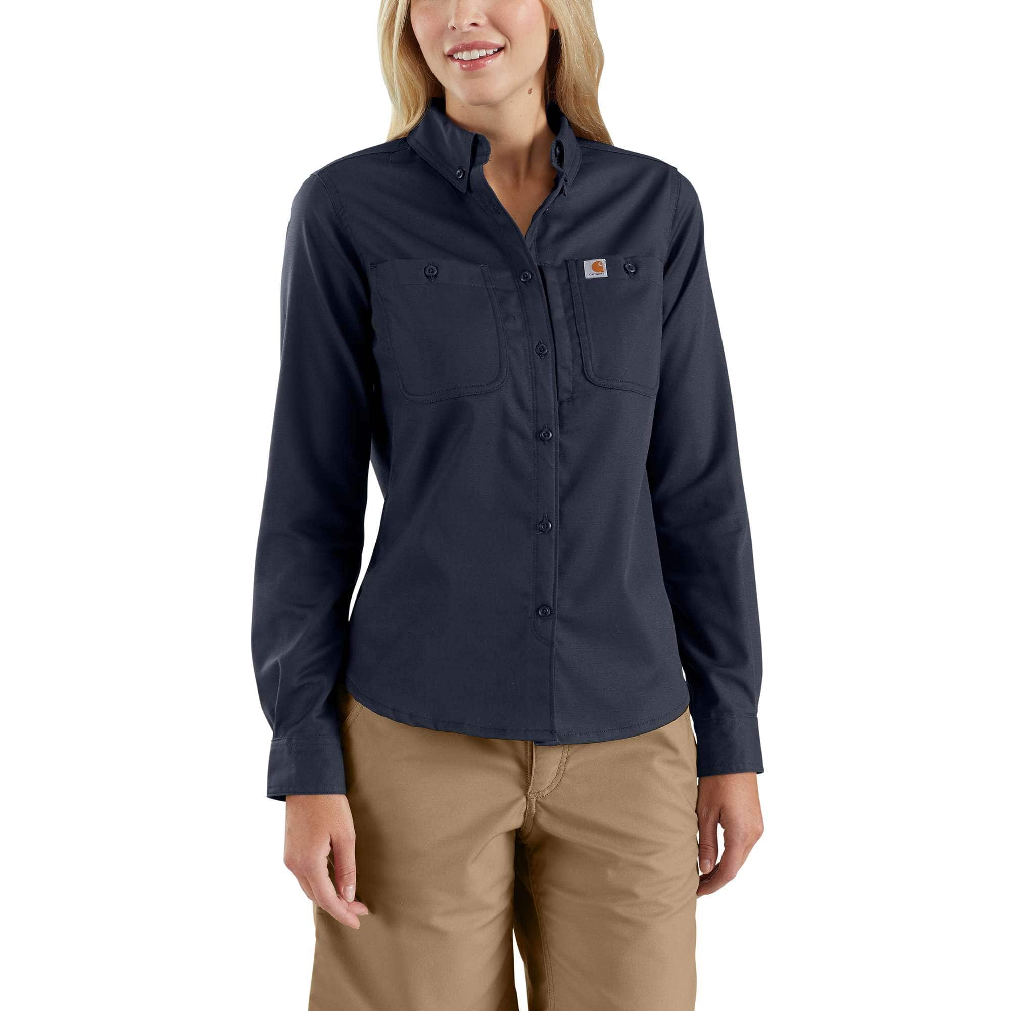 Women's Rugged Professional™ Series Relaxed Fit Canvas Long Sleeve Work Shirt