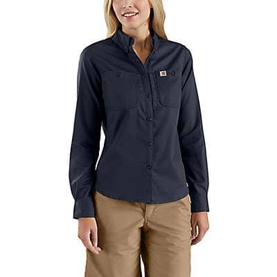 Carhartt Women's Navy Women's Rugged Professional™ Series Relaxed Fit Canvas Long Sleeve Work Shirt