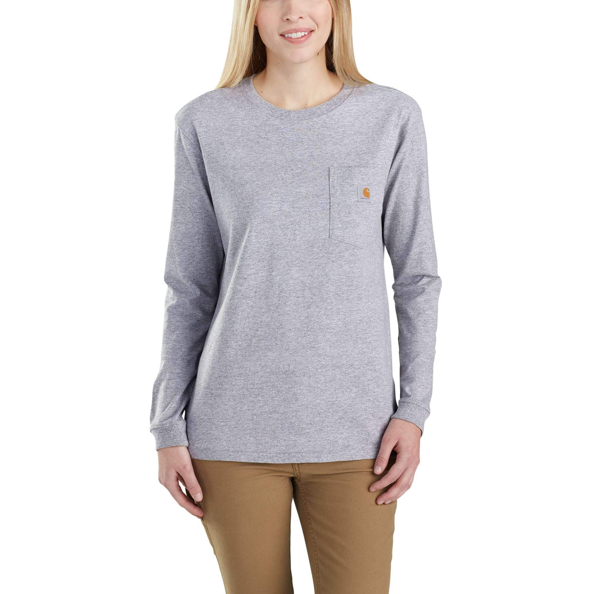 grey long sleeve t shirt women's