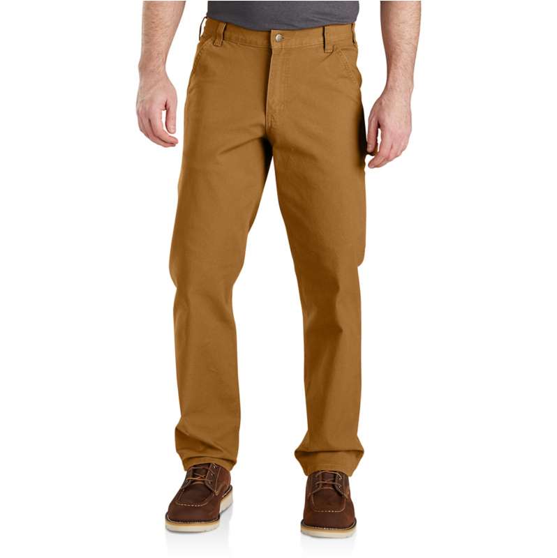 Carhartt Men's Relaxed Fit Carhartt Brown Canvas Work Pants (38 X 30) in  the Pants department at