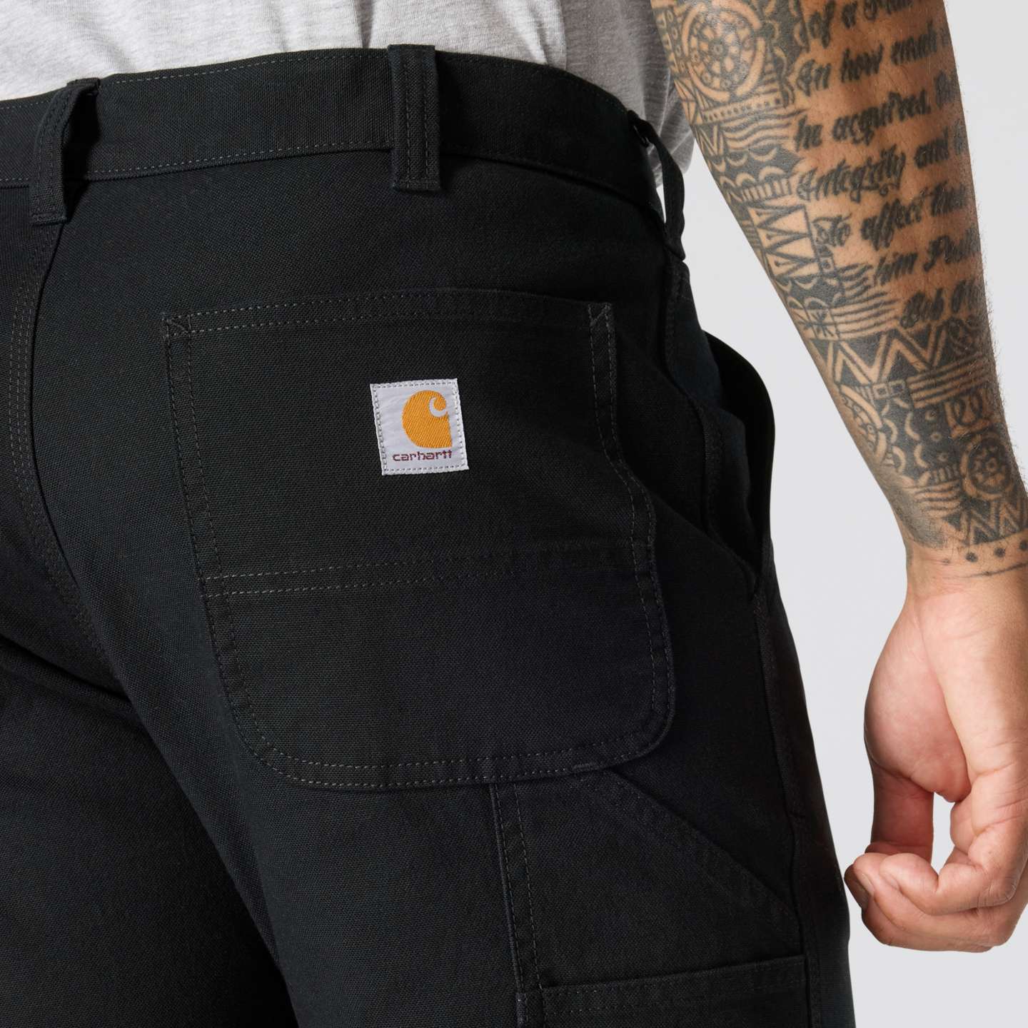 Мужские брюки Carhartt Relaxed Straight Rugged Flex™ Duck Dungaree, цвет: Чёрный — фото 5