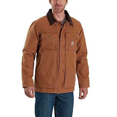 Carhartt Men's Carhartt Brown Full Swing® Relaxed Fit Washed Duck Insulated Traditional Coat