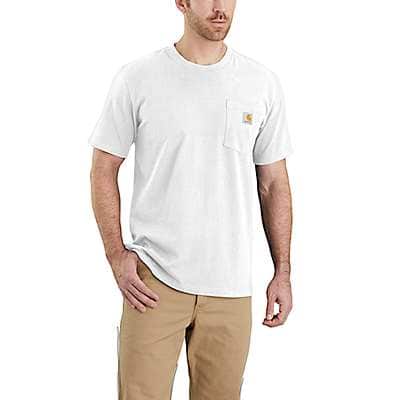 Carhartt Men's White Relaxed Fit Heavyweight Short-Sleeve Pocket T-Shirt