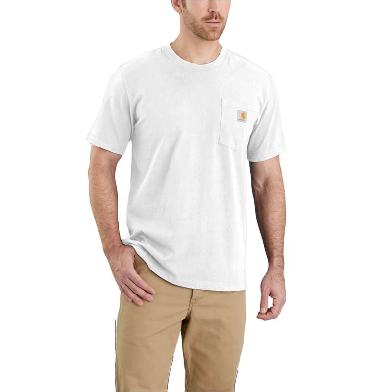 Carhartt  White Relaxed Fit Heavyweight Short-Sleeve Pocket T-Shirt