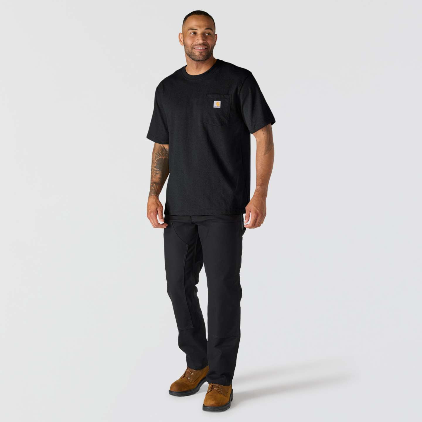 Мужская футболка Carhartt Dearborn Relaxed Pocket, цвет: Чёрный — фото 4