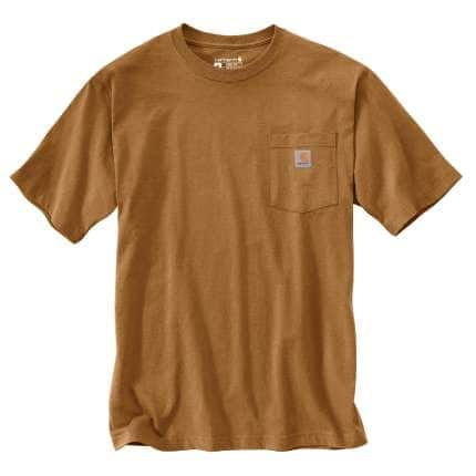 Carhartt Steelhead Fishing Short Sleeve Pocket T-Shirt — Dark Red