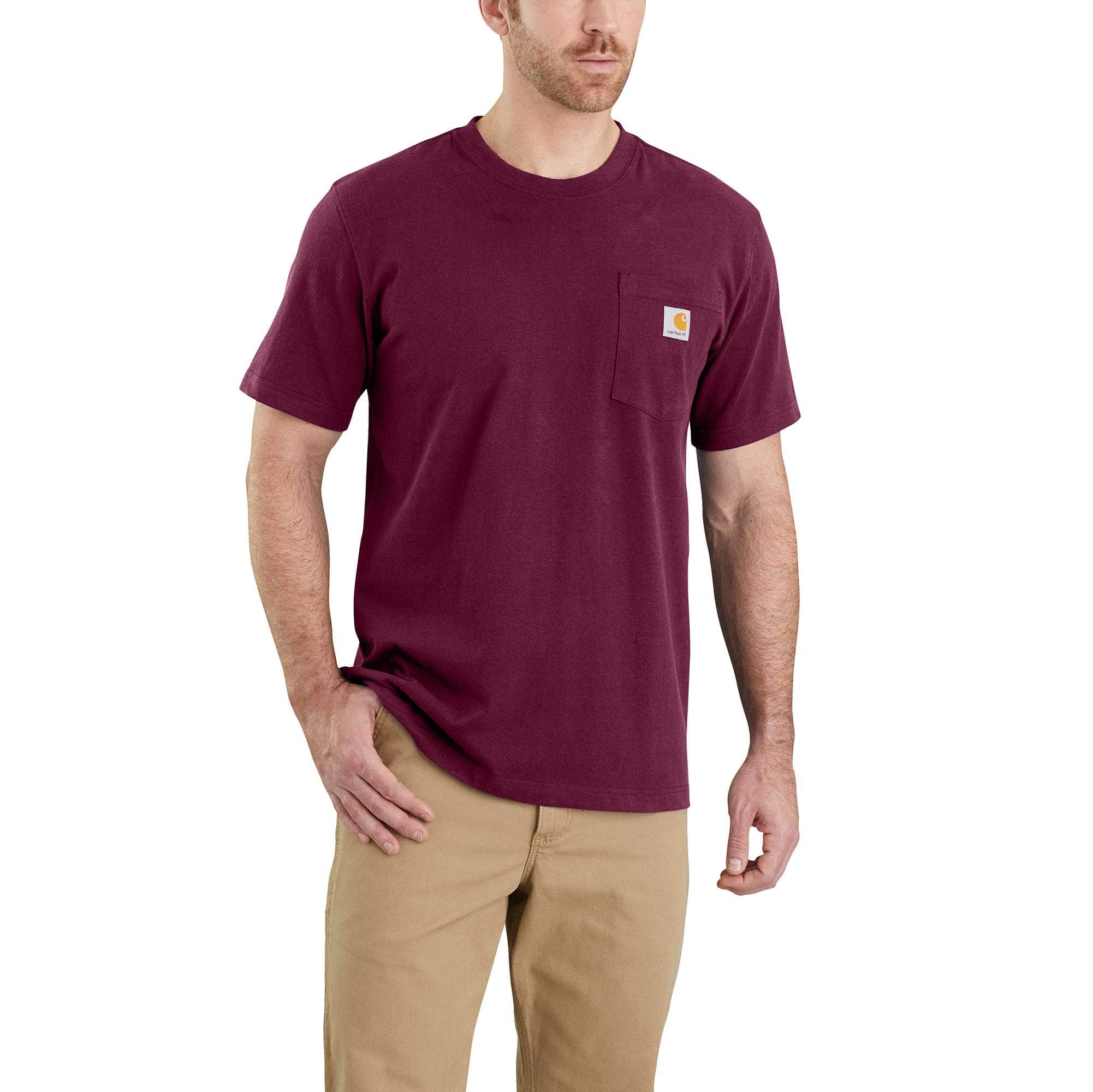 Carhartt Men's Oiled Walnut Heather Relaxed Fit Heavyweight Short-Sleeve Pocket T-Shirt