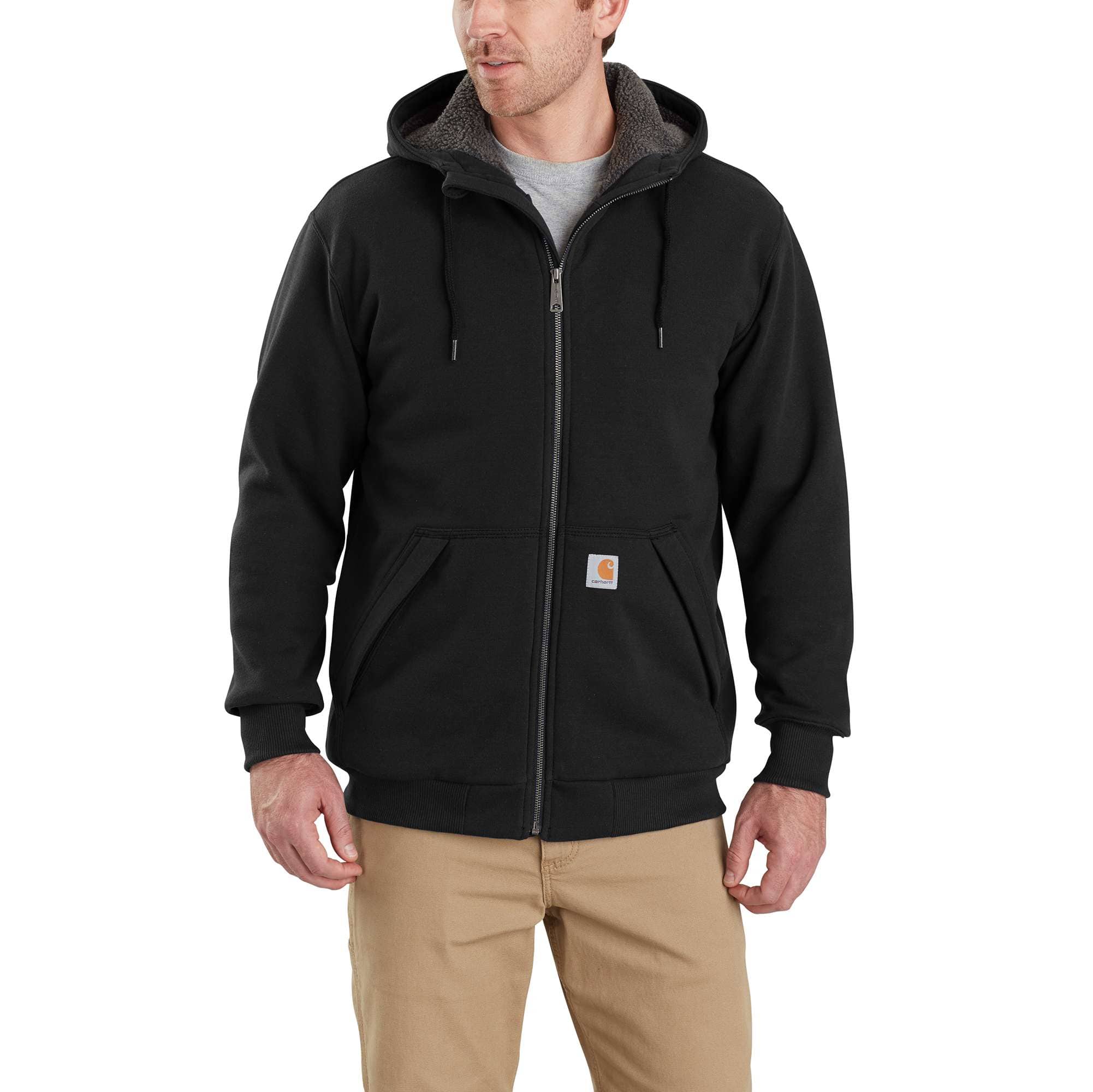 Men's Premium Athletic Soft Sherpa Lined Fleece Zip Up Hoodie Sweater Jacket  (Black,S) 