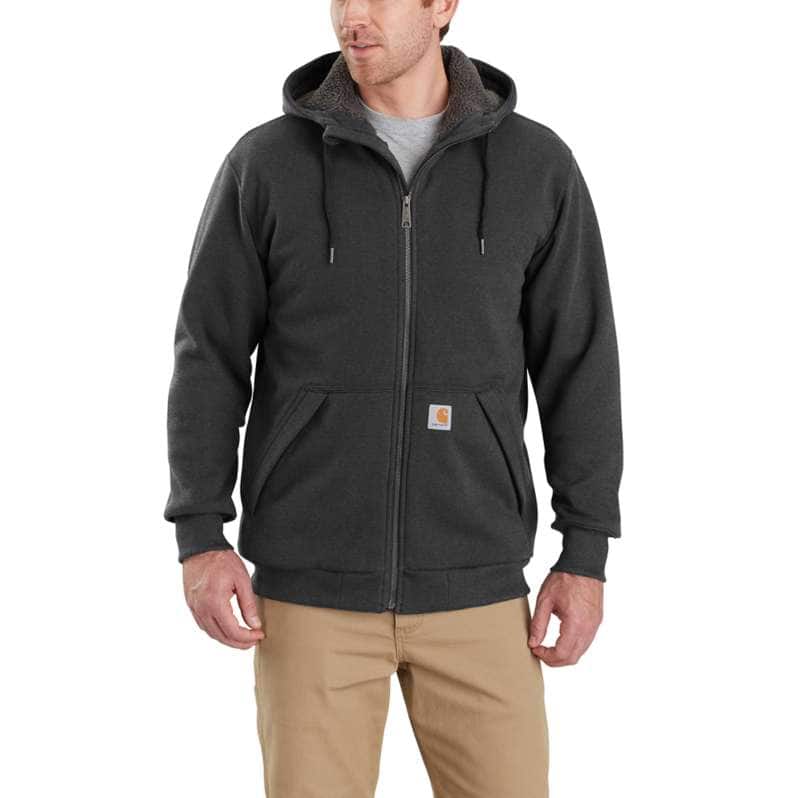 Carhartt  Carbon Heather Rain Defender® Relaxed Fit Midweight Sherpa-Lined Full-Zip Sweatshirt