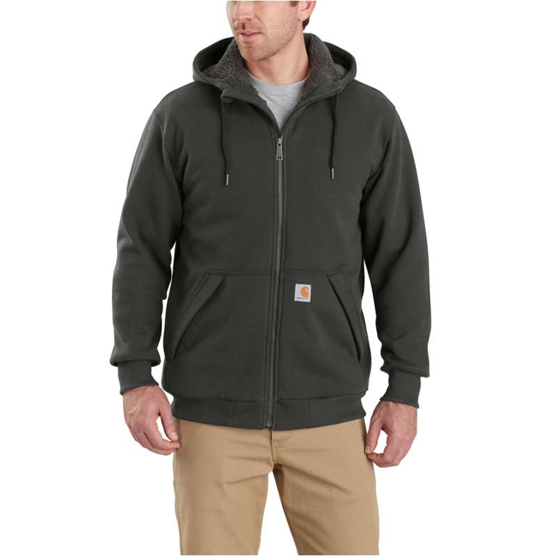 Rain Defender® Relaxed Fit Midweight Sherpa-Lined Full-Zip Sweatshirt ...