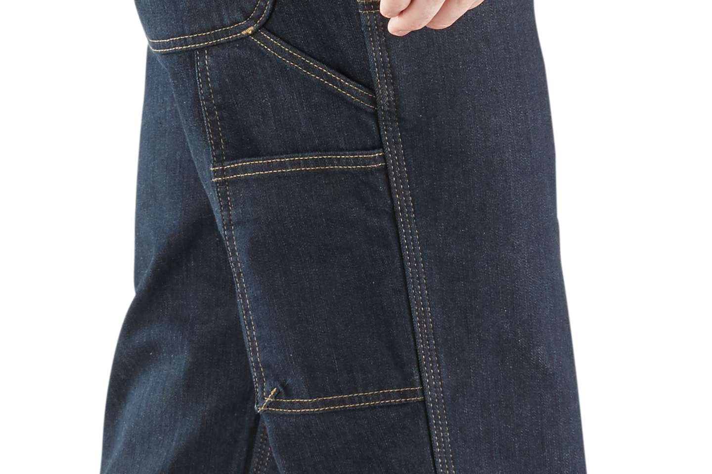 Мужские брюки Carhartt Relaxed Straight Rugged Flex™ Double-Front Denim Dungaree, цвет: Erie — фото 4
