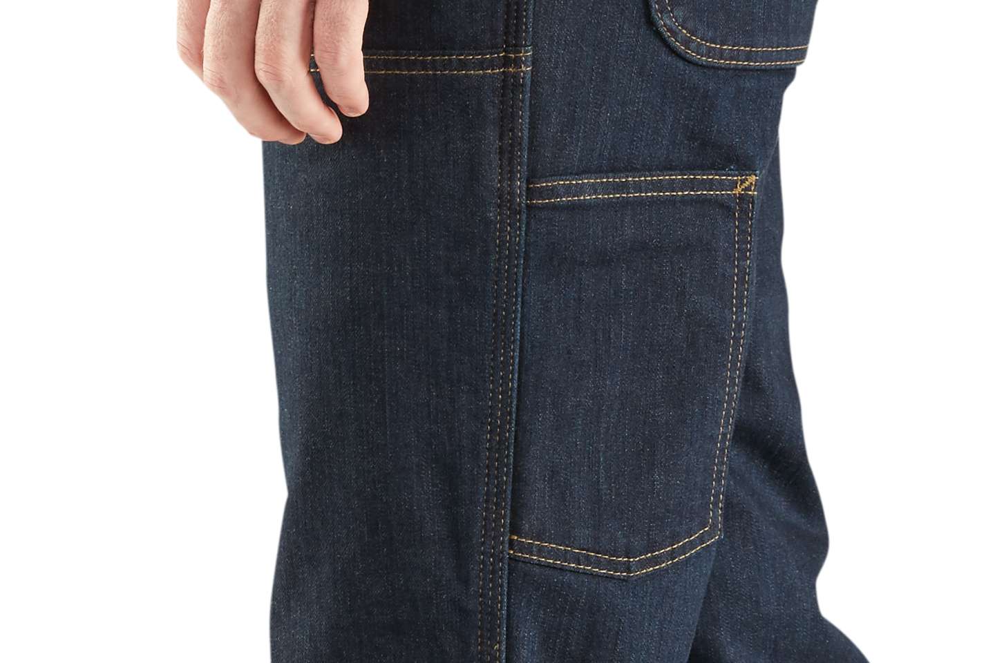 Мужские брюки Carhartt Relaxed Straight Rugged Flex™ Double-Front Denim Dungaree, цвет: Erie — фото 5