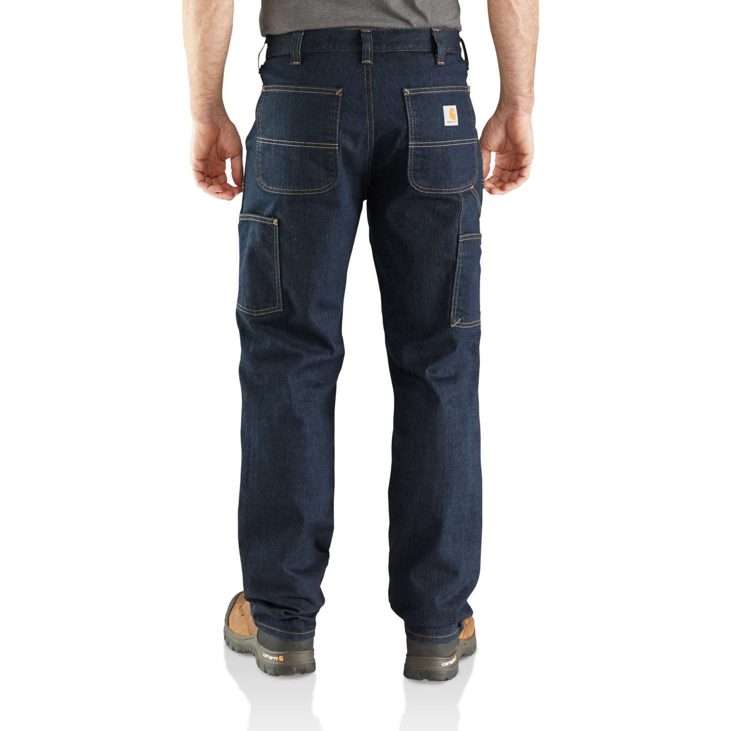 Мужские брюки Carhartt Relaxed Straight Rugged Flex™ Double-Front Denim Dungaree, цвет: Erie — фото 2