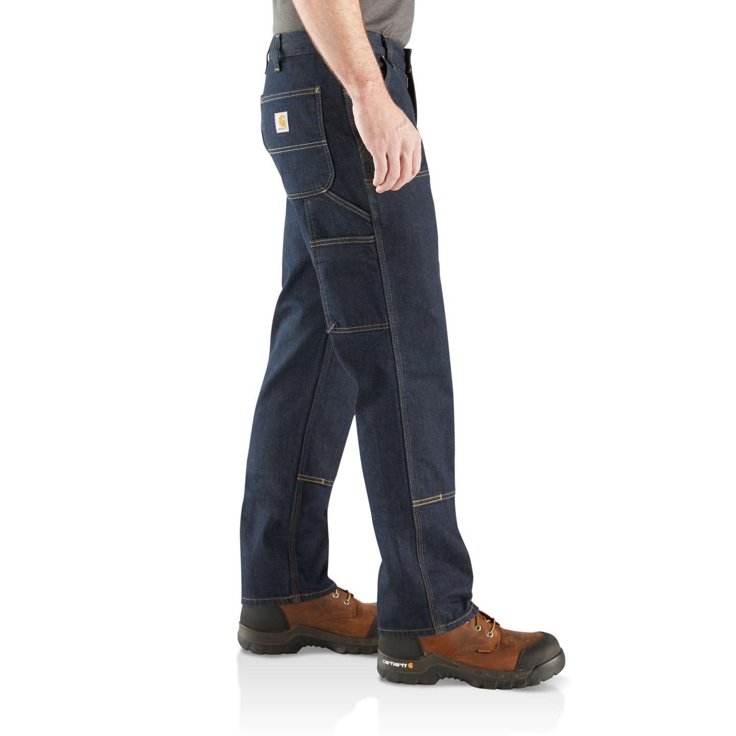 Мужские брюки Carhartt Relaxed Straight Rugged Flex™ Double-Front Denim Dungaree, цвет: Erie — фото 3