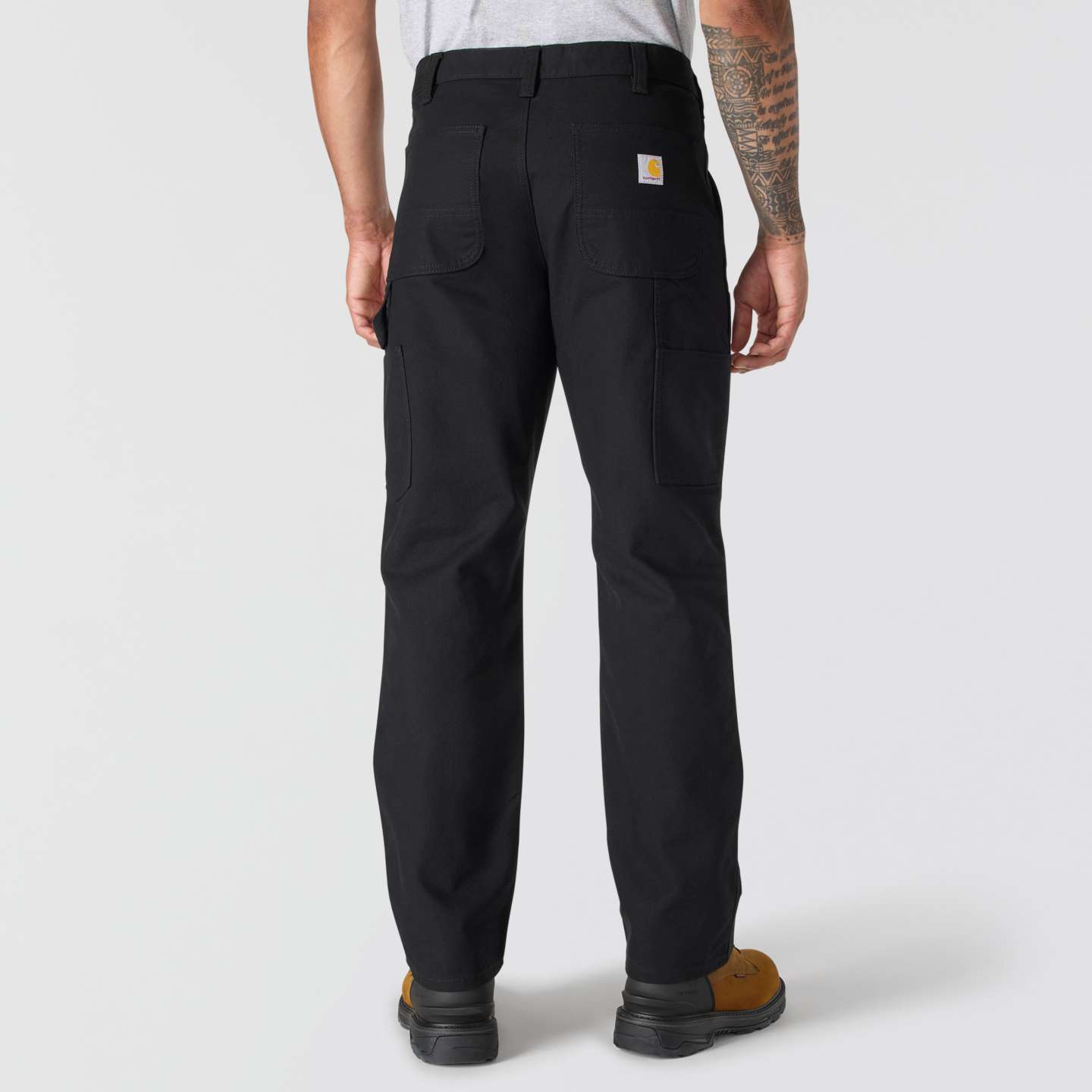 Мужские брюки Carhartt Relaxed Straight Rugged Flex™ Duck Double-Front Dungaree, цвет: Чёрный — фото 2