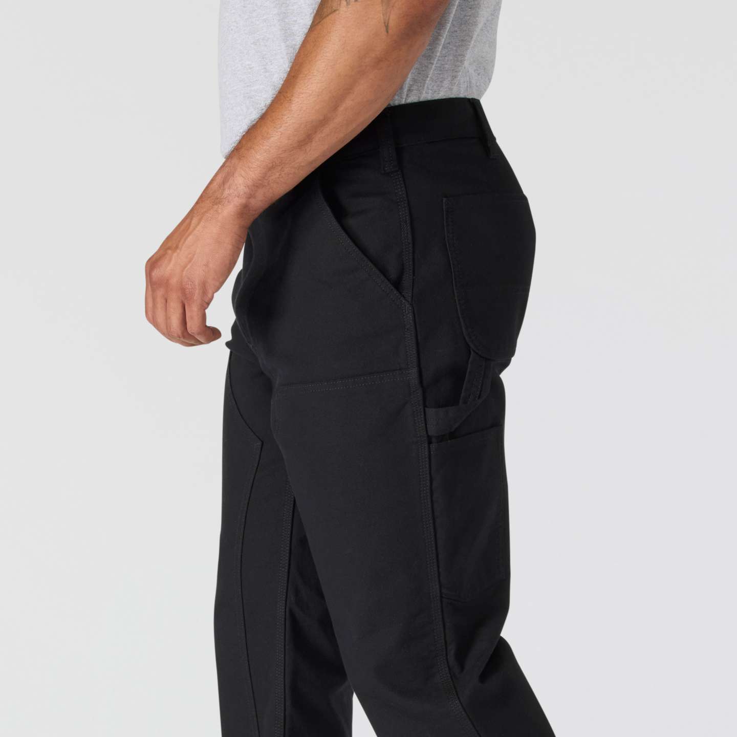Мужские брюки Carhartt Relaxed Straight Rugged Flex™ Duck Double-Front Dungaree, цвет: Чёрный — фото 4