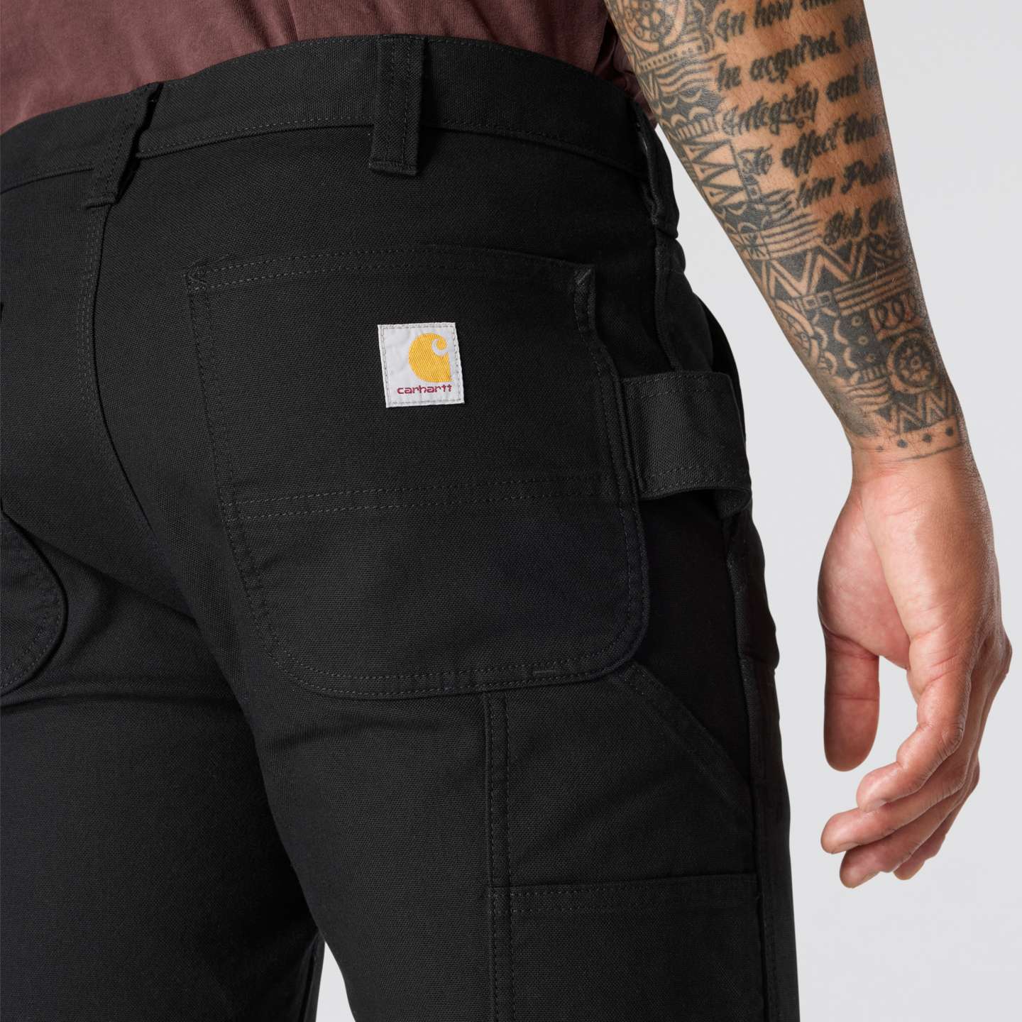 Мужские брюки Carhartt Slim Tapered Rugged Flex™ Duck Double-Front Dungaree, цвет: Чёрный — фото 4