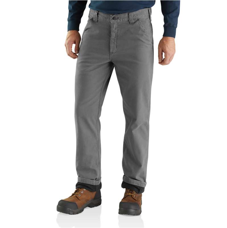 Rugged Flex® Relaxed Fit Canvas Flannel-Lined Utility Work Pant | Men's ...