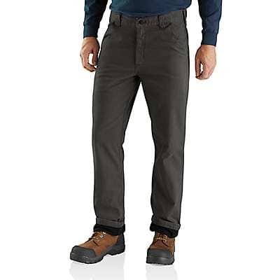 Carhartt Men's Peat Rugged Flex® Relaxed Fit Canvas Flannel-Lined Utility Work Pant