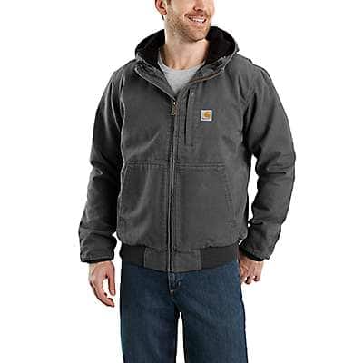 Carhartt Men's Dark Brown Full Swing® Loose Fit Washed Duck Fleece-Lined Active Jac - 2 Warmer Rating