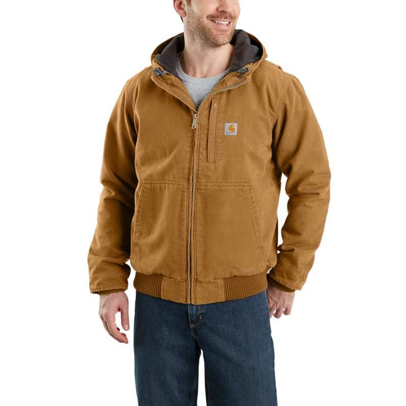 Carhartt  Carhartt Brown Full Swing® Loose Fit Washed Duck Fleece-Lined Active Jac - 2 Warmer Rating