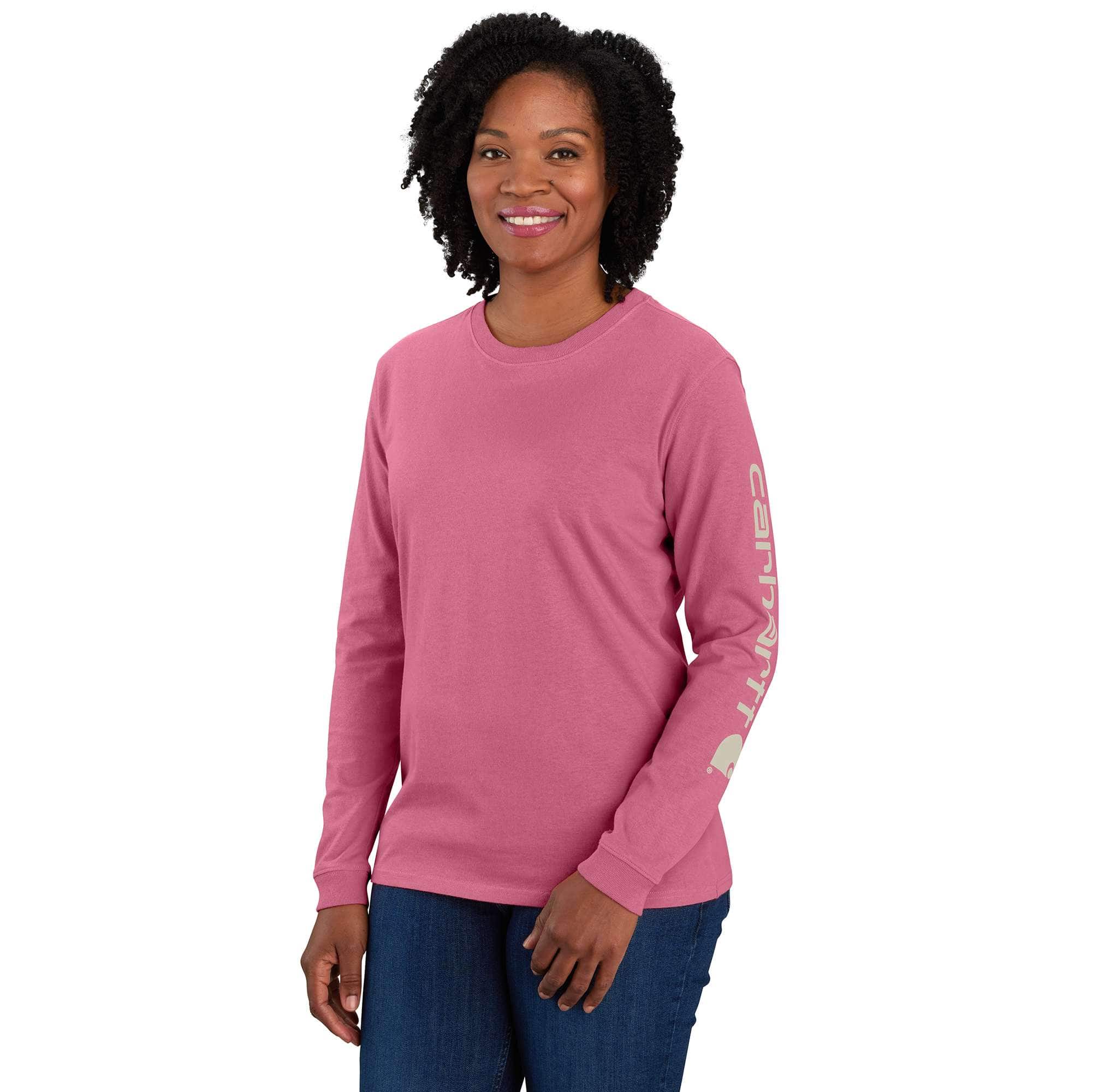Additional thumbnail 1 of Women's Loose Fit Heavyweight Long-Sleeve Logo Sleeve Graphic T-Shirt