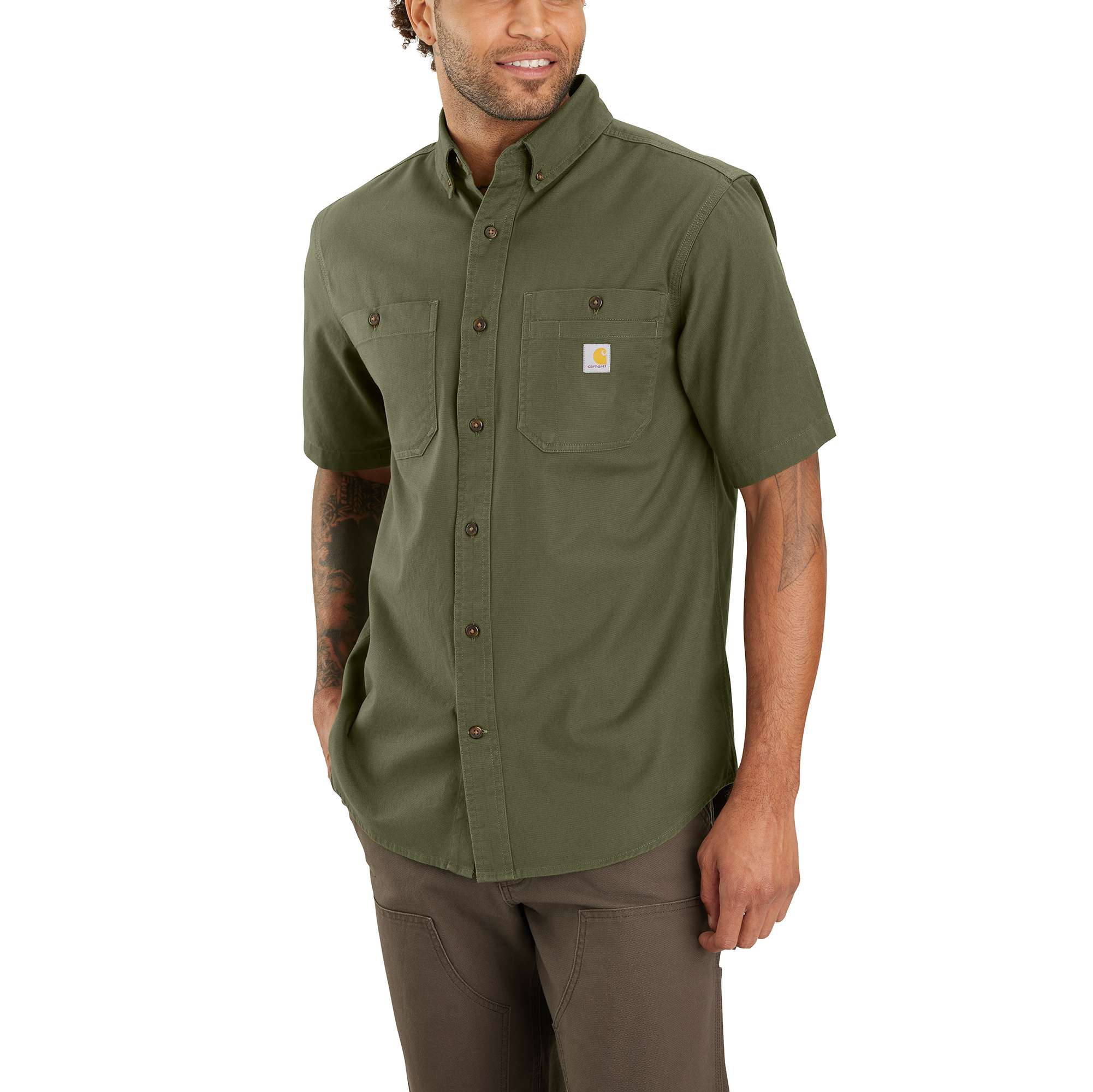 Carhartt Rugged Flex® Relaxed Fit Midweight Canvas Short-Sleeve Shirt