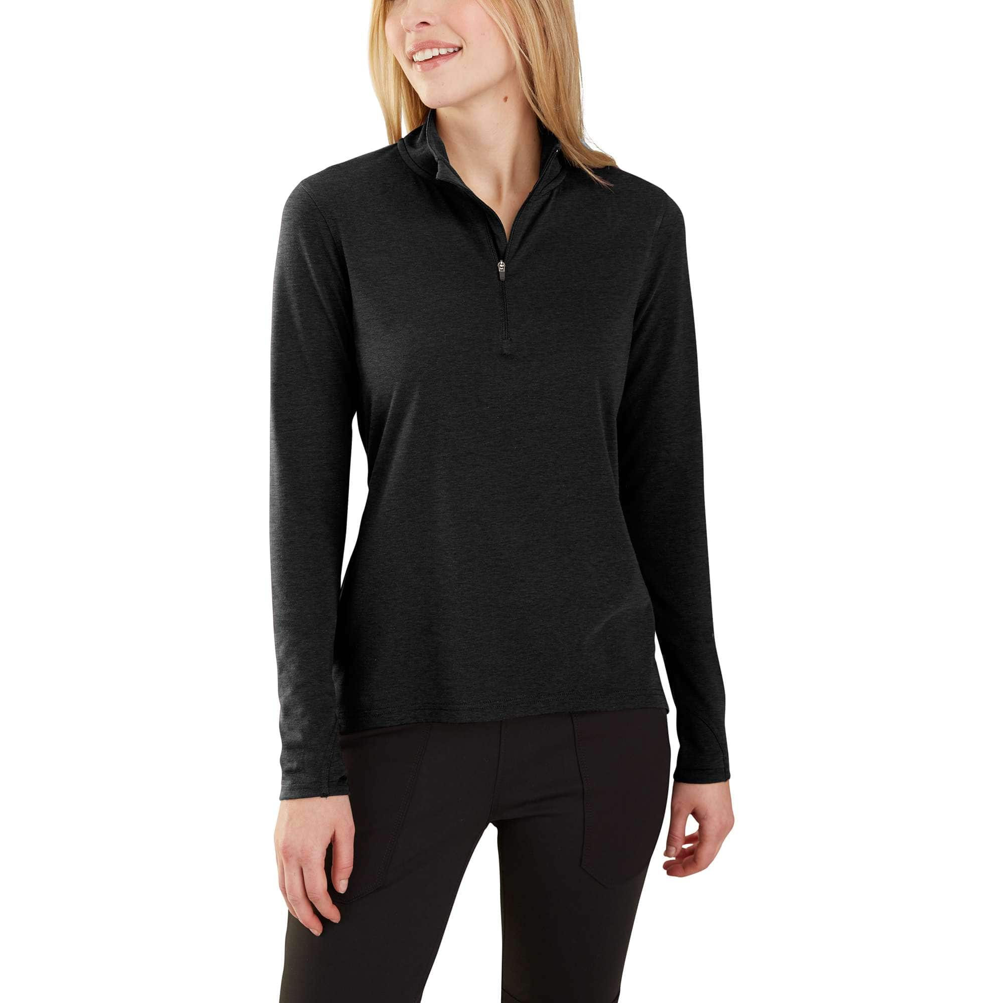 women's cotton quarter zip pullover