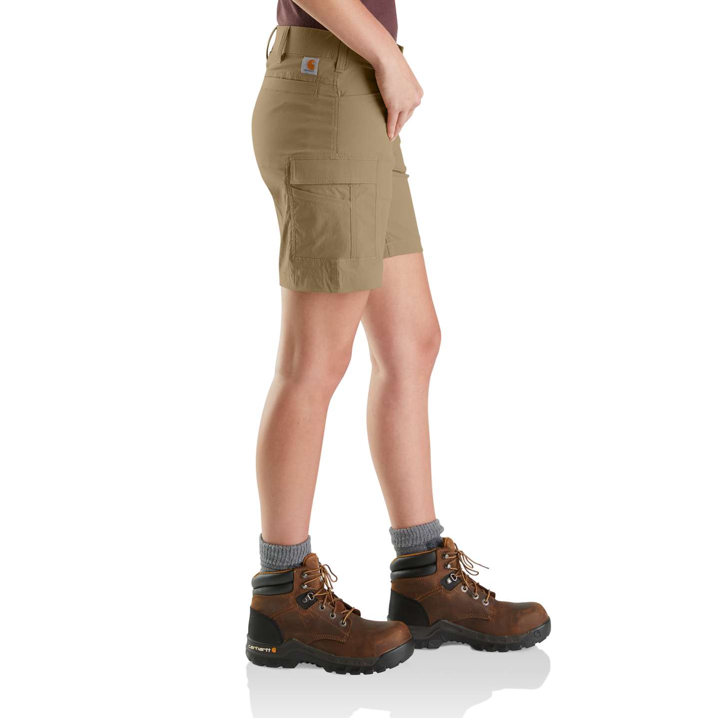 Женские шорты Carhartt Force Relaxed Fit Lightweight Ripstop Cargo Work, цвет: Тёмный хаки — фото 2
