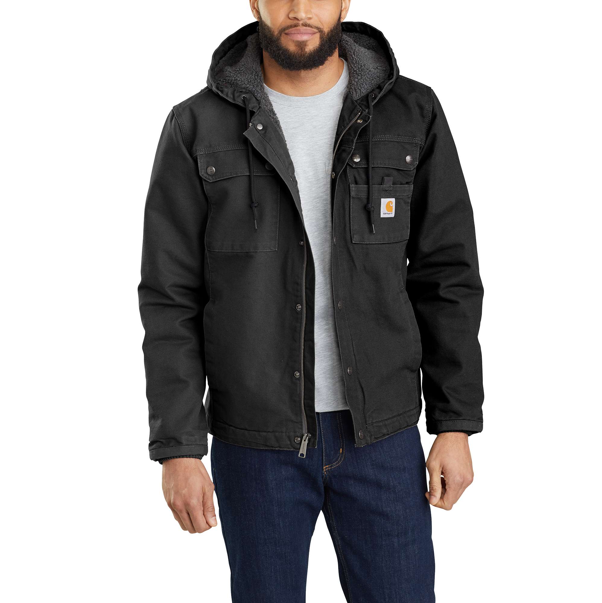 Additional thumbnail 1 of Men's Sherpa-Lined Utility Jacket - Relaxed Fit - Washed Duck