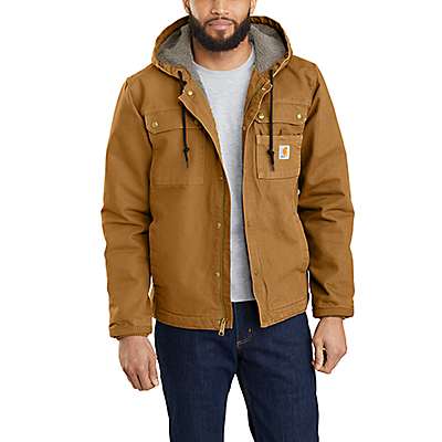 Carhartt Men's Gravel Relaxed Fit Washed Duck Sherpa-Lined Utility Jacket - 2 Warmer Rating