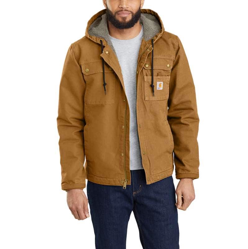 Relaxed Fit Washed Duck Sherpa-Lined Utility Jacket