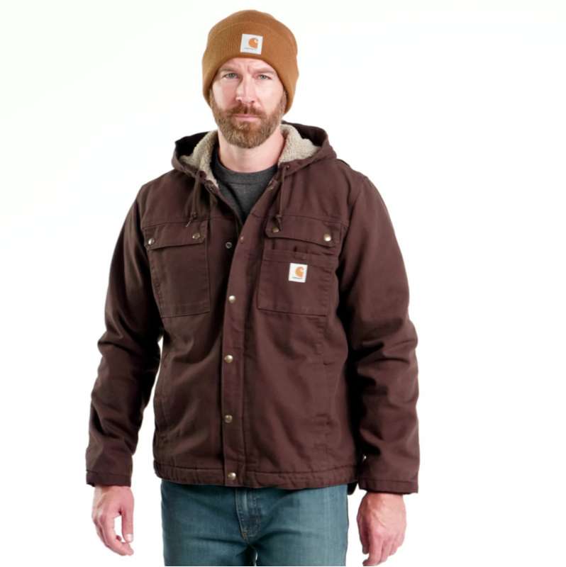 Relaxed Fit Washed Duck Sherpa-Lined Utility Jacket | XTL | Carhartt