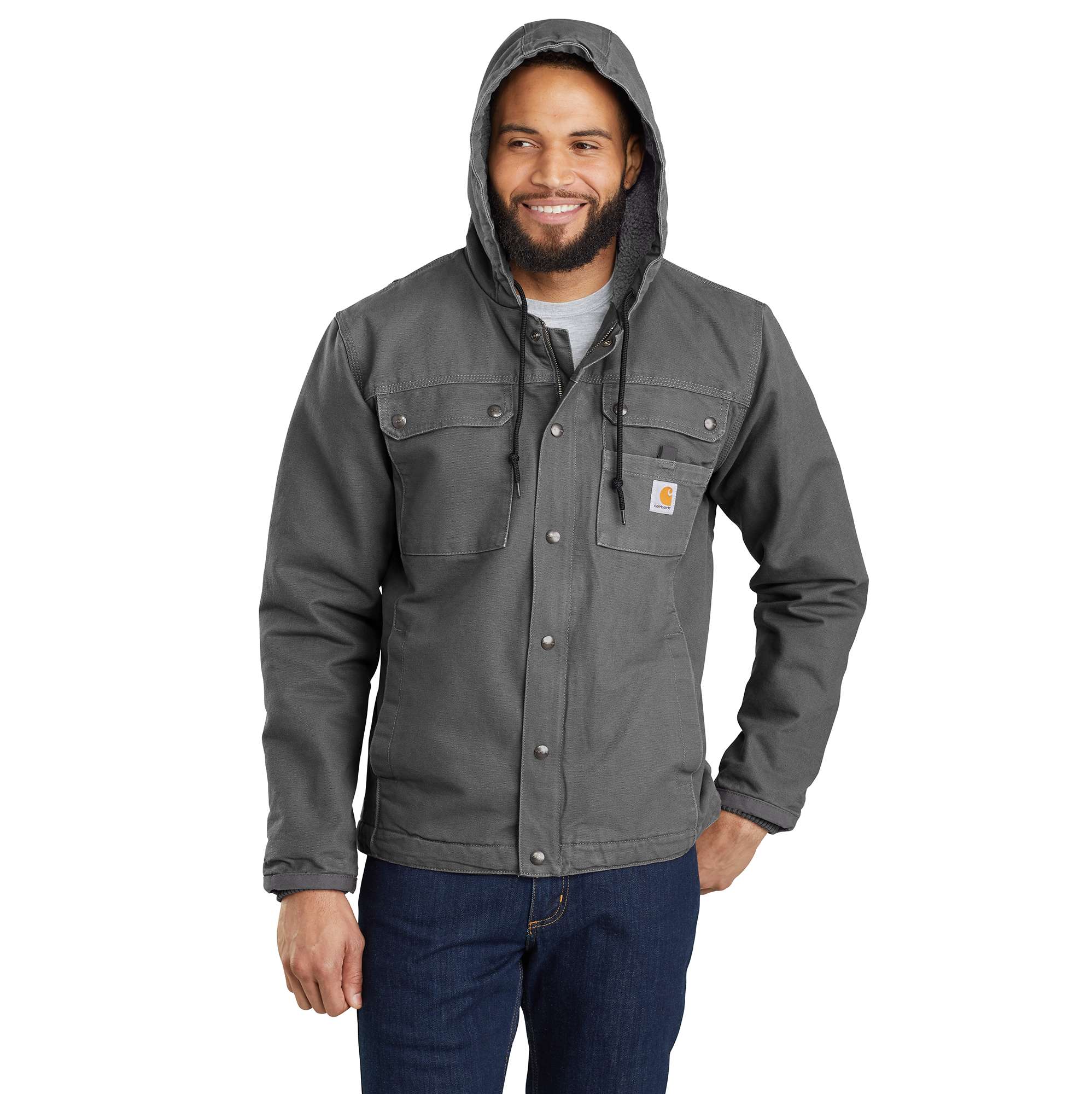 Additional thumbnail 8 of Men's Sherpa-Lined Utility Jacket - Relaxed Fit - Washed Duck