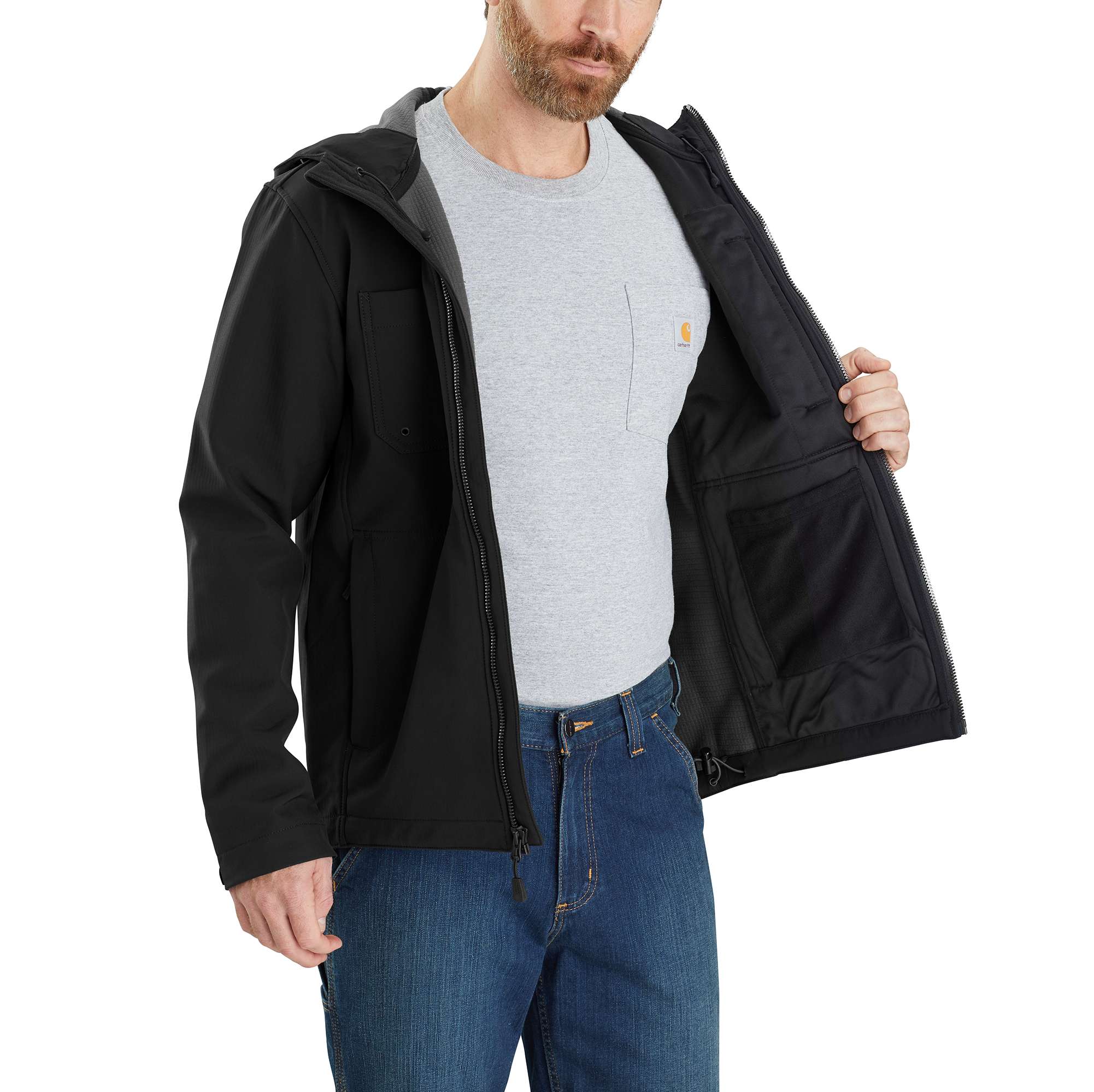Additional thumbnail 4 of Rain Defender® Relaxed Fit Midweight Softshell Hooded Jacket - 1 Warm Rating