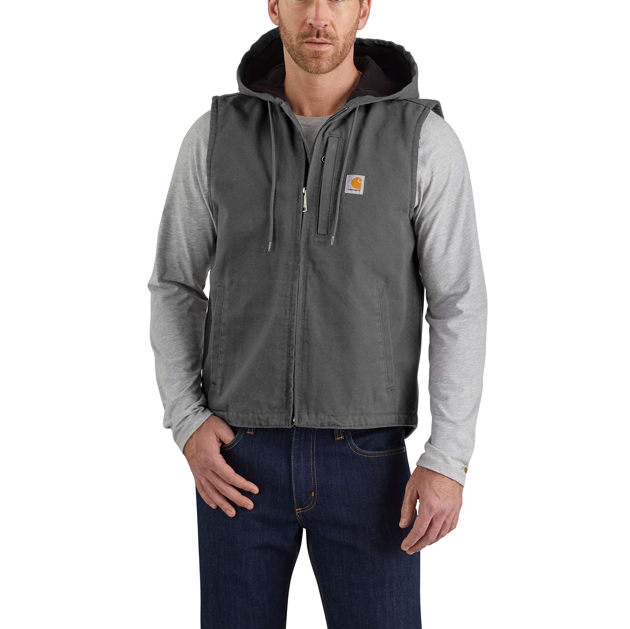 vest over hoodie