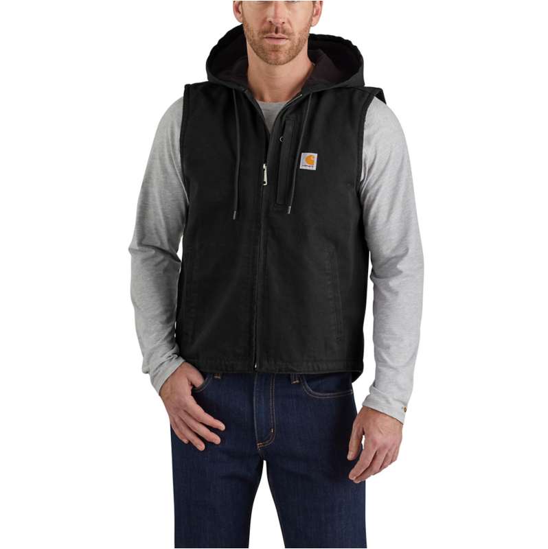 Relaxed Fit Washed Duck Fleece Lined Hooded Vest Winter Essentials Carhartt 2934