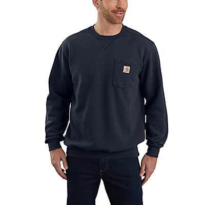 Carhartt Men's Black Loose Fit Midweight Crewneck Pocket Sweatshirt