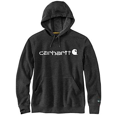 Carhartt Men's Black Heather Force Relaxed Fit Midweight Logo Graphic Sweatshirt