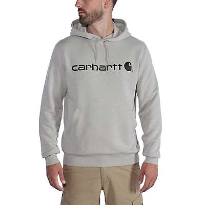 Carhartt Men's Asphalt Heather Force Relaxed Fit Midweight Logo Graphic Sweatshirt