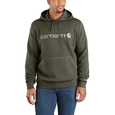 Carhartt Men's Moss Heather Force Relaxed Fit Midweight Logo Graphic Sweatshirt