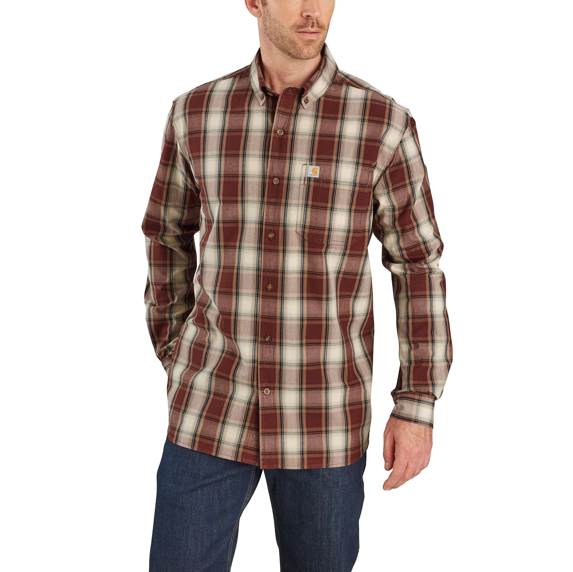 Casual Button-Down Shirts Carhartt Mens Big & Tall Essential Plaid ...