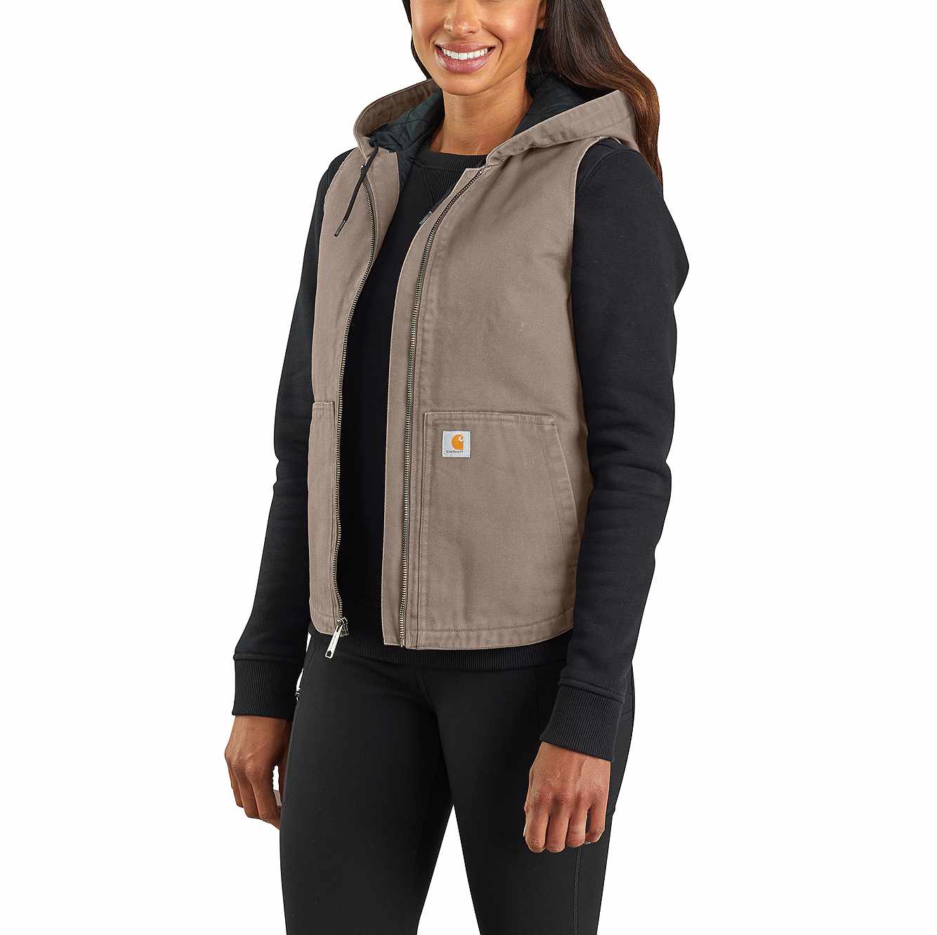 Women S Washed Duck Insulated Hooded Vest 104026 Carhartt