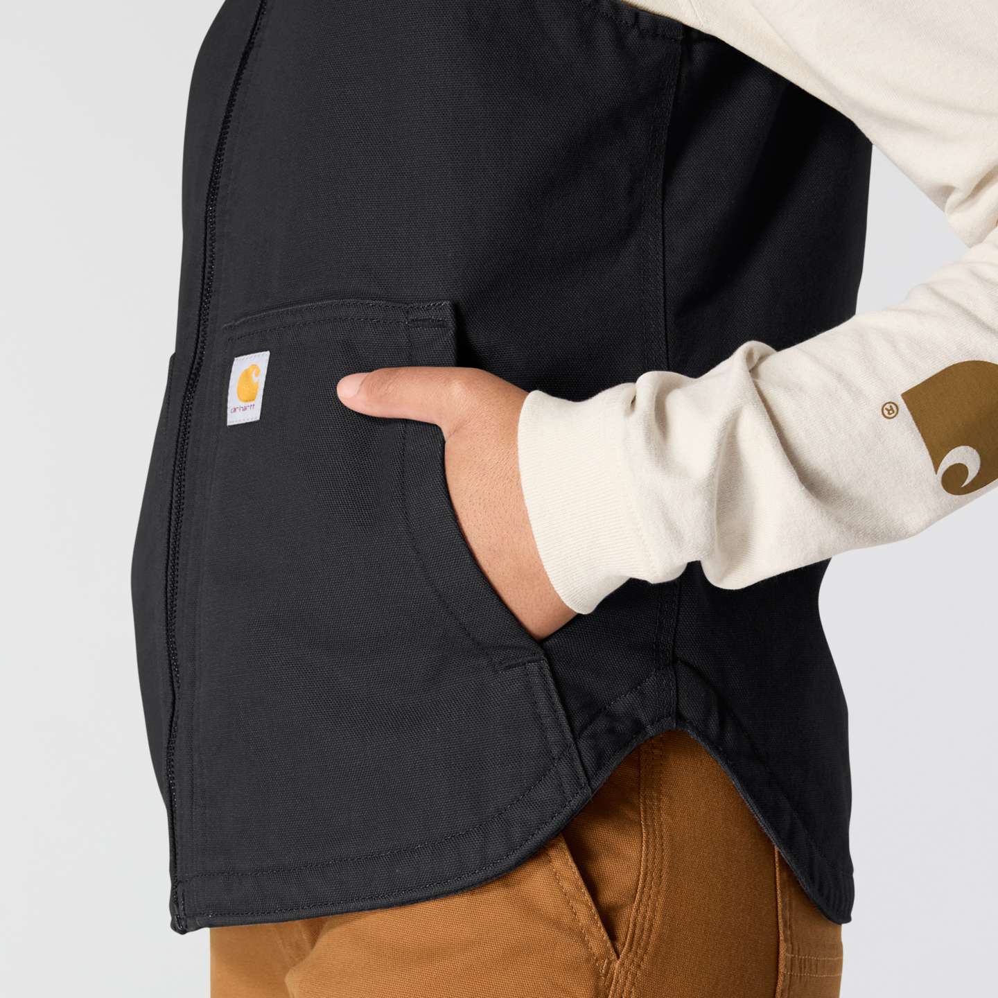 Женский жилет Carhartt Hooded, цвет: Чёрный — фото 7