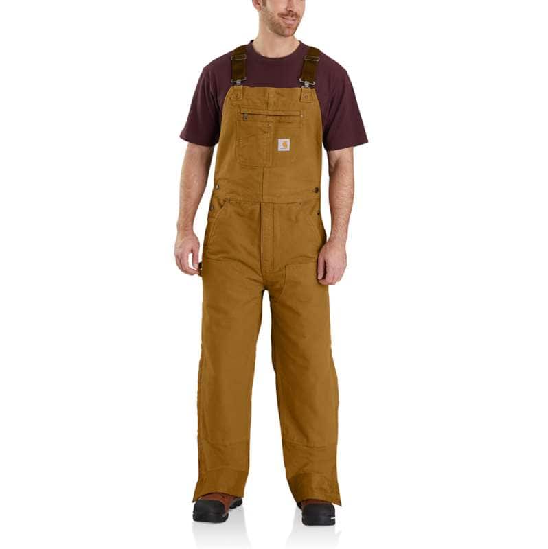 Carhartt  Carhartt Brown Loose Fit Washed Duck Insulated Bib Overall - 3 Warmest Rating