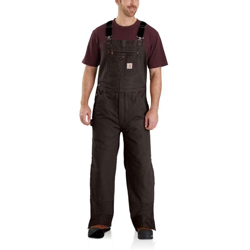 Carhartt  Dark Brown Men's Insulated Bib Overall - Relaxed Fit - Duck - 3 Warmest Rating