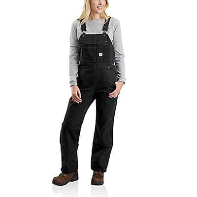 Carhartt Women's Black Women's Relaxed Fit Washed Duck Insulated Bib Overall - 3 Warmest Rating