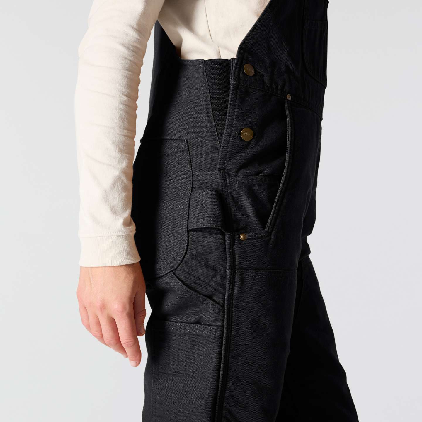 Женский комбинезон Carhartt Washed Duck Insulated Bib Overall, цвет: Чёрный — фото 3